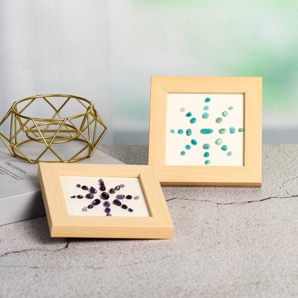 太阳花造型水晶碎石装饰画框多色4 Flor Solar Piedra de Cristal Energética Marco de la Foto Decoraciones de Escritorio Regalo