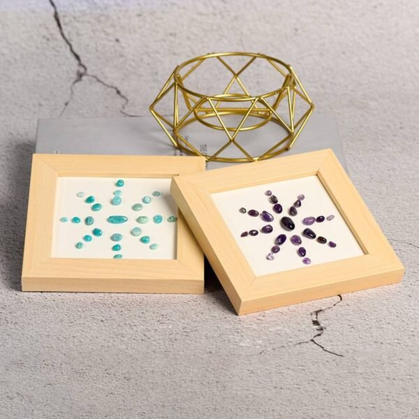 太阳花造型水晶碎石装饰画框多色5 Flor Solar Piedra de Cristal Energética Marco de la Foto Decoraciones de Escritorio Regalo