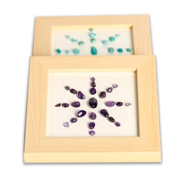 太阳花造型水晶碎石装饰画框多色7 Flor Solar Piedra de Cristal Energética Marco de la Foto Decoraciones de Escritorio Regalo