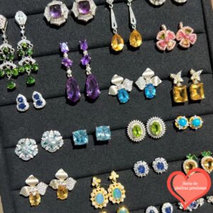Pendientes Serie de piedras preciosas Caja Sorpresa de Joyería