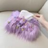 Long-haired dog pink tissue box light luxury high-end living room/car tissue box