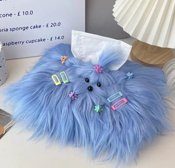 微信图片_20250823195433 Long-haired dog pink tissue box light luxury high-end living room/car tissue box