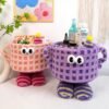 Woven storage basket Cute lambskin Little Monster