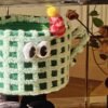 Woven storage basket Cute lambskin Little Monster