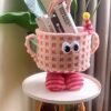 Woven storage basket Cute lambskin Little Monster