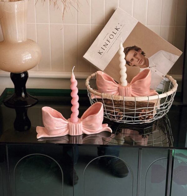 Candlestick bow-knot home decoration