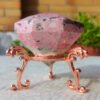 秘鲁蔷薇粉钻石牛奶草莓糖果6 Rodocrosita En forma de diamante Perú Rosa cremoso Cristales naturales Minerales Racimos de especímenes Souvenirs Regalos para parejas amigo Regalos para la familia