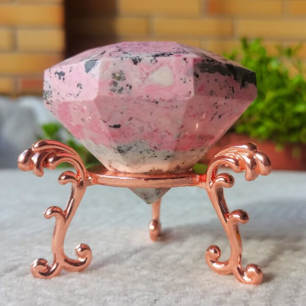 秘鲁蔷薇粉钻石牛奶草莓糖果6 Rodocrosita En forma de diamante Perú Rosa cremoso Cristales naturales Minerales Racimos de especímenes Souvenirs Regalos para parejas amigo Regalos para la familia