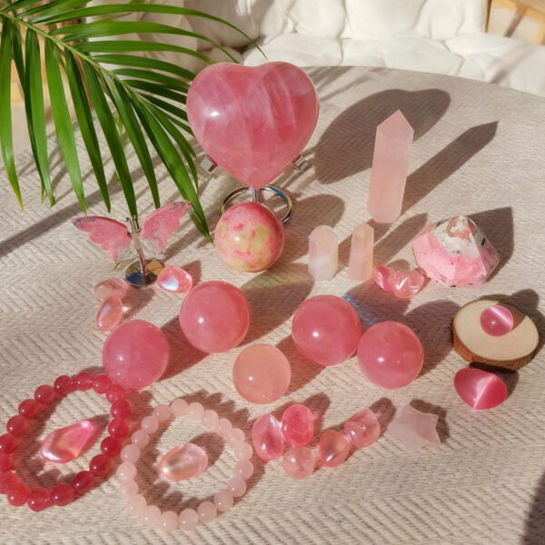 Adorno natural de cuarzo rosa en forma de corazón de Madagascar Grande Pulida a mano Adivinación curativa de cristal Energía cristalina Regalos para parejas regalos para la familia